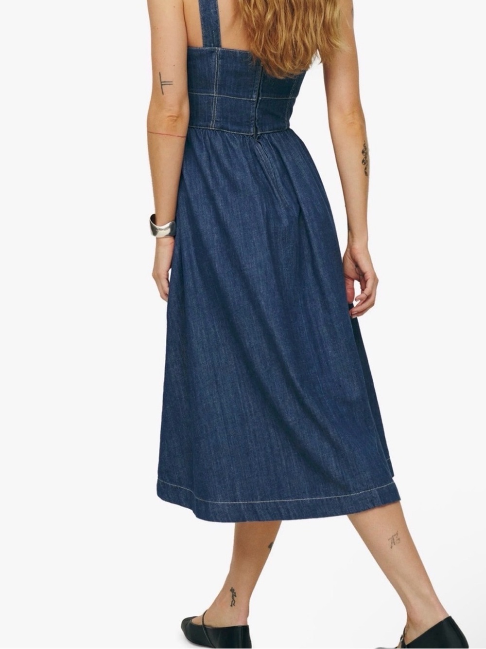 Reformation Tagliatelle Denim Midi Dress - Picture 4 of 11